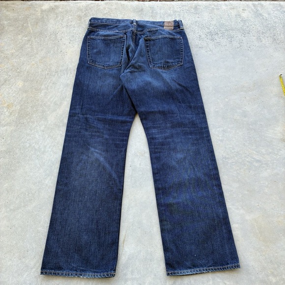 Men's Gap 1969 Loose Fit Raw Dark Wash 34X34 Faded Wide Baggy Y2K Vintage Fit - Picture 4 of 5